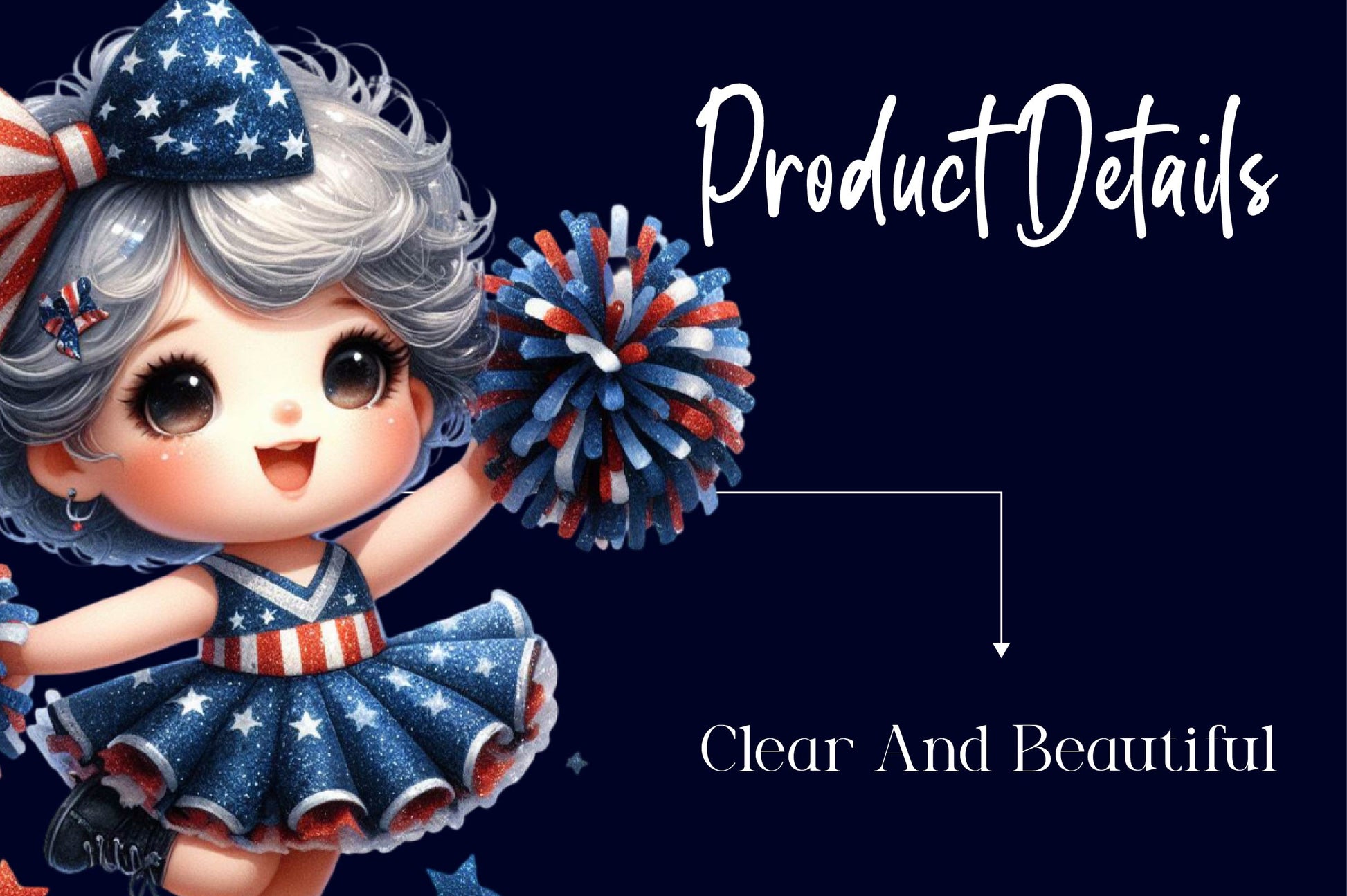 Cheerleader 4th Of July Clipart Bundle - CraftNest - Digital Crafting and Art