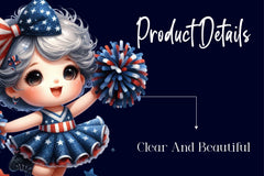 Cheerleader 4th Of July Clipart Bundle - CraftNest - Digital Crafting and Art