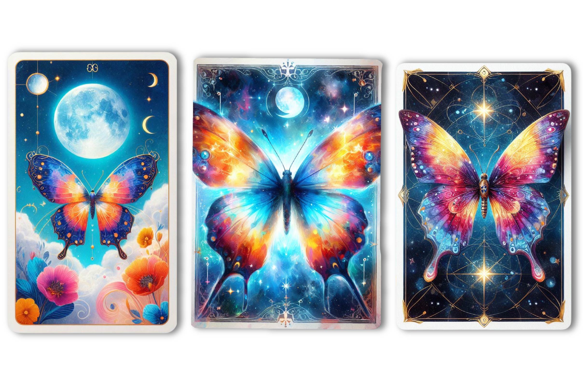 Magic And Celestial Butterfly Tarot Card Clipart Bundle - CraftNest - Digital Crafting and Art