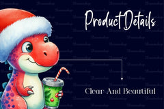 Cute Christmas Dinosaur Clipart Bundle - CraftNest - Digital Crafting and Art