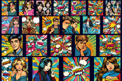 Comic Pop Art Printable Backgrounds Clipart Bundle 1 - CraftNest - Digital Crafting and Art