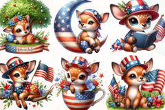 Patriotic Cute Deer Clipart Bundle - CraftNest - Digital Crafting and Art