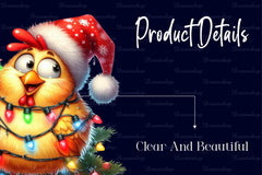 Cute Christmas Funny Chicken Clipart Bundle - CraftNest - Digital Crafting and Art