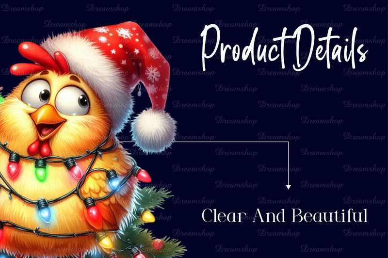 Cute Christmas Funny Chicken Clipart Bundle - CraftNest - Digital Crafting and Art