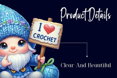 I Love Crochet Gnome Clipart Bundle - CraftNest - Digital Crafting and Art