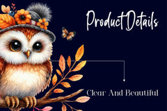 Cute Autumn Owl Clipart Bundle - CraftNest - Digital Crafting and Art