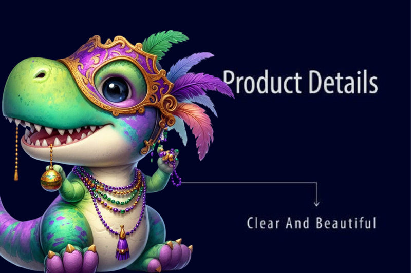 Mardi Gras Dinosaur Clipart Bundle - CraftNest - Digital Crafting and Art