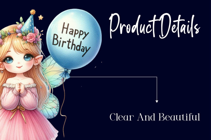 Cute Fairy Happy Birthday Clipart Bundle - CraftNest - Digital Crafting and Art