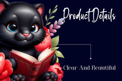Panther Cute Black Cat Clipart Bundle - CraftNest - Digital Crafting and Art