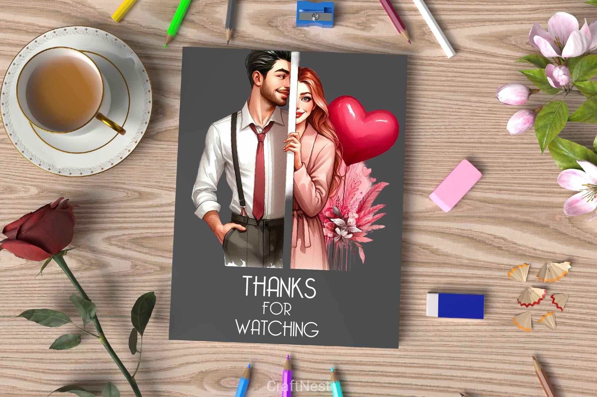 Valentine Peeking Clipart Bundle - CraftNest - Digital Crafting and Art