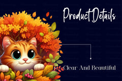 Cute Autumn Cat Clipart Bundle - CraftNest - Digital Crafting and Art
