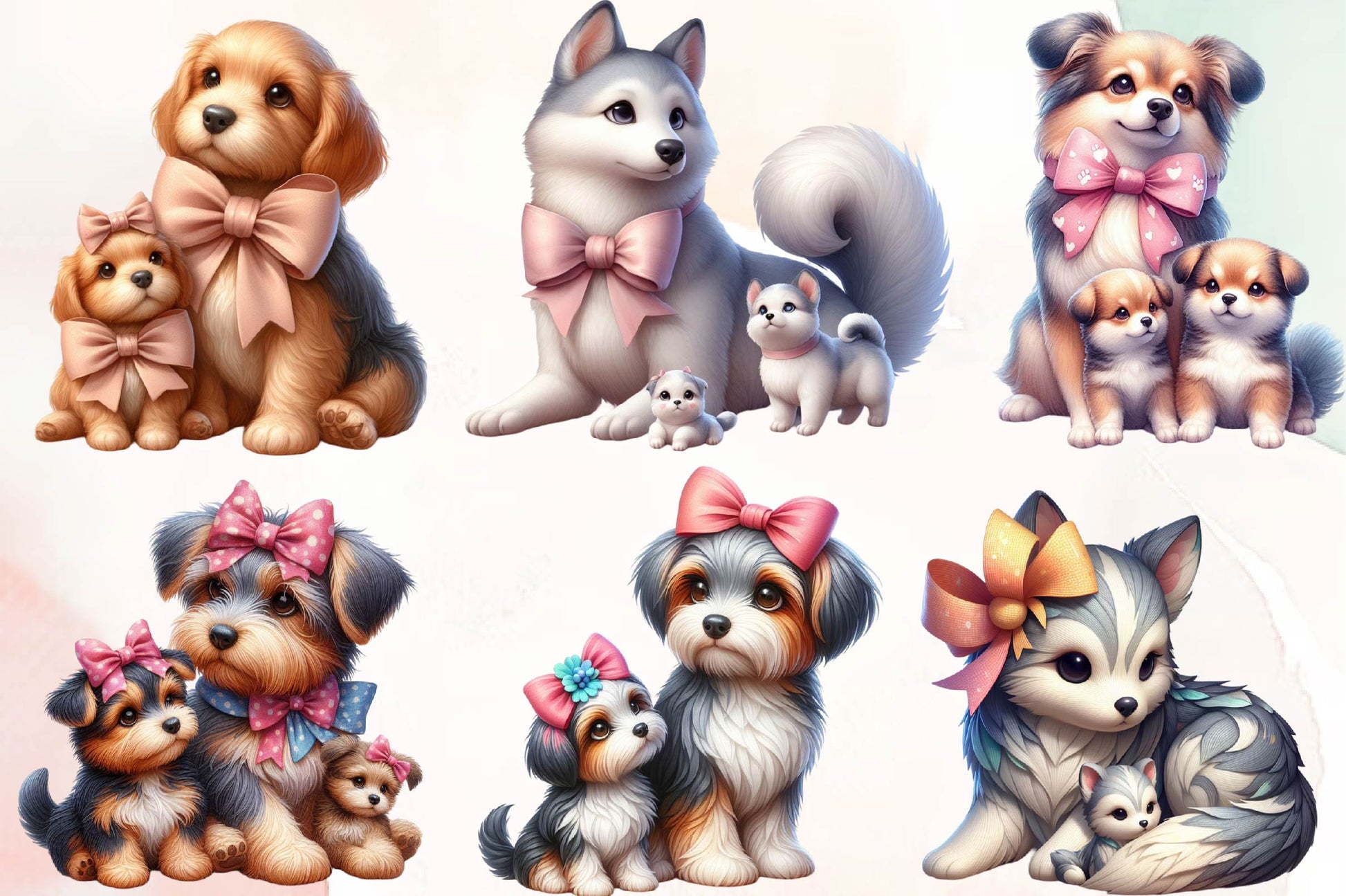 Mother And Baby Dog Clipart Bundle - CraftNest - Digital Crafting and Art