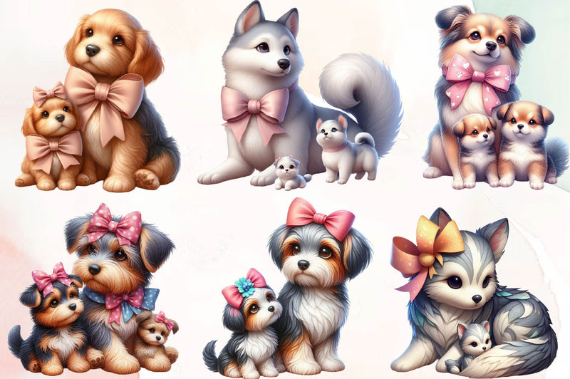 Mother And Baby Dog Clipart Bundle - CraftNest - Digital Crafting and Art