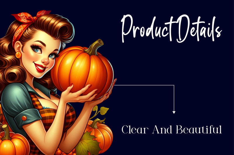 Vintage Pin Up Autumn Girl Clipart Bundle - CraftNest - Digital Crafting and Art