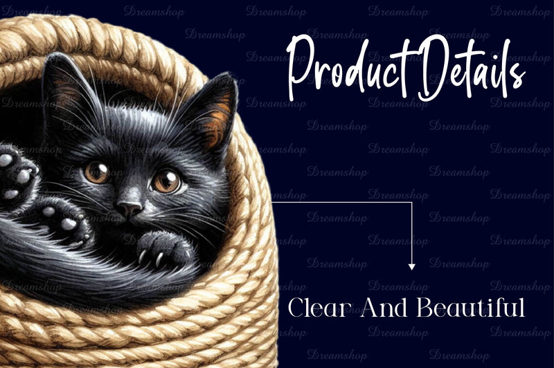 Quirky Funny Black Cat Clipart Bundle 1 - CraftNest - Digital Crafting and Art