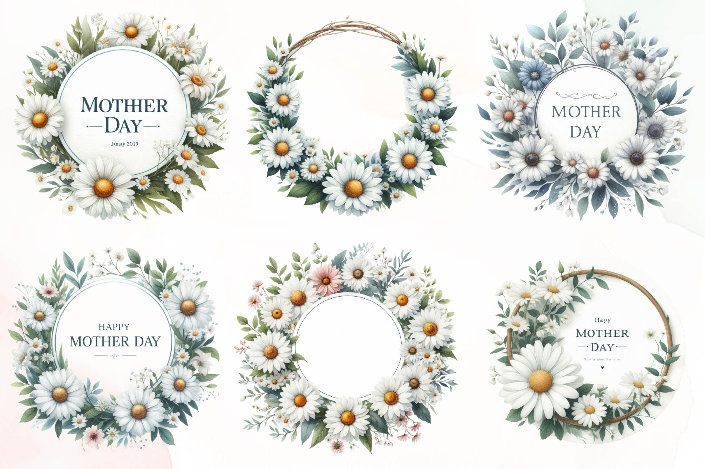 Happy Mother'S Day Floral Bouquets Clipart Bundle - CraftNest - Digital Crafting and Art