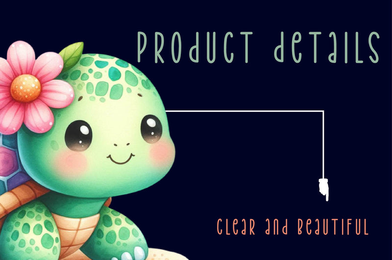 Turtle With A Flower Clipart Bundle - CraftNest - Digital Crafting and Art
