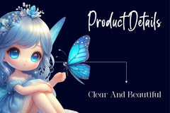 Cute Fairy With Butterfly Clipart Bundle - CraftNest - Digital Crafting and Art