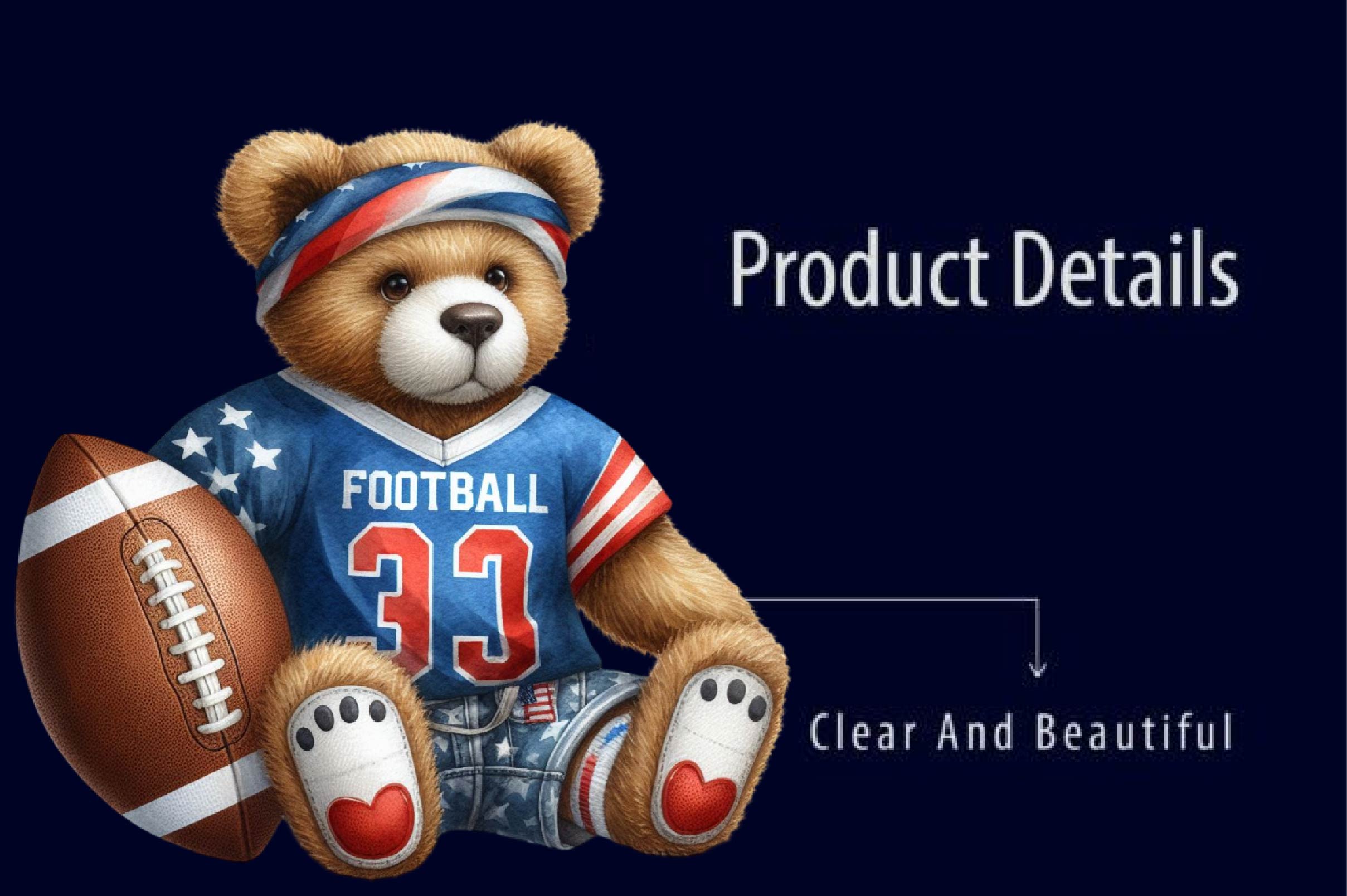 Teddy Bear American Football Clipart Bundle - CraftNest - Digital Crafting and Art