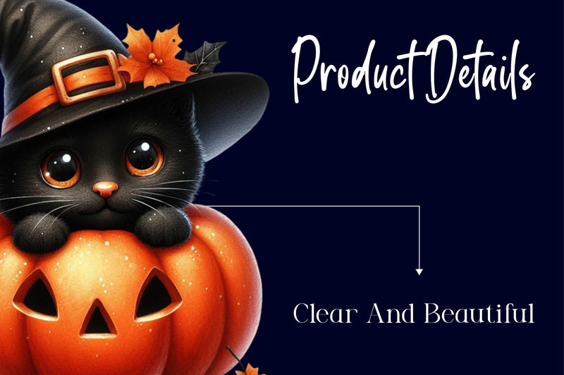 Halloween Black Cat Pumpkin Clipart Bundle - CraftNest - Digital Crafting and Art