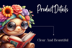 Cute Summer Tortoise Clipart Bundle - CraftNest - Digital Crafting and Art