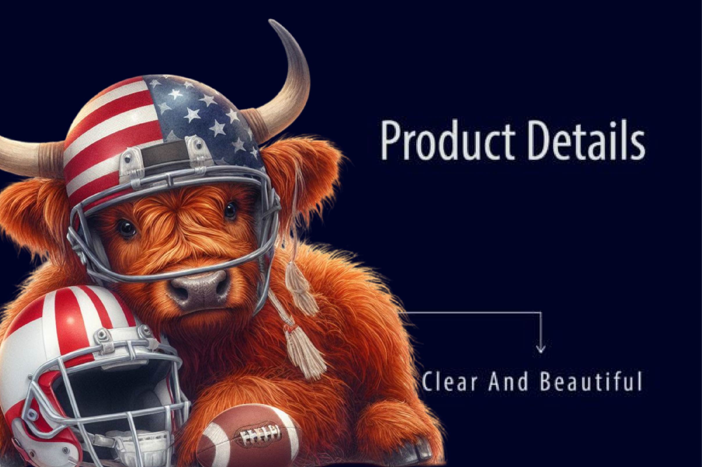 American Football Highland Cow Clipart Bundle - CraftNest - Digital Crafting and Art