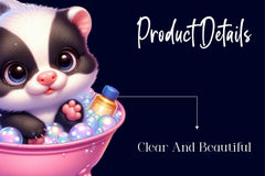 Playful Animals In Bubble Baths Clipart Bundle - CraftNest - Digital Crafting and Art