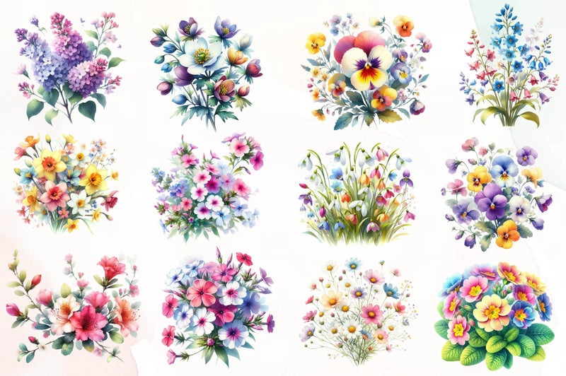Spring Flowers Clipart Bundle 2 - CraftNest - Digital Crafting and Art