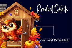 Autumn Owl House Clipart Bundle - CraftNest - Digital Crafting and Art