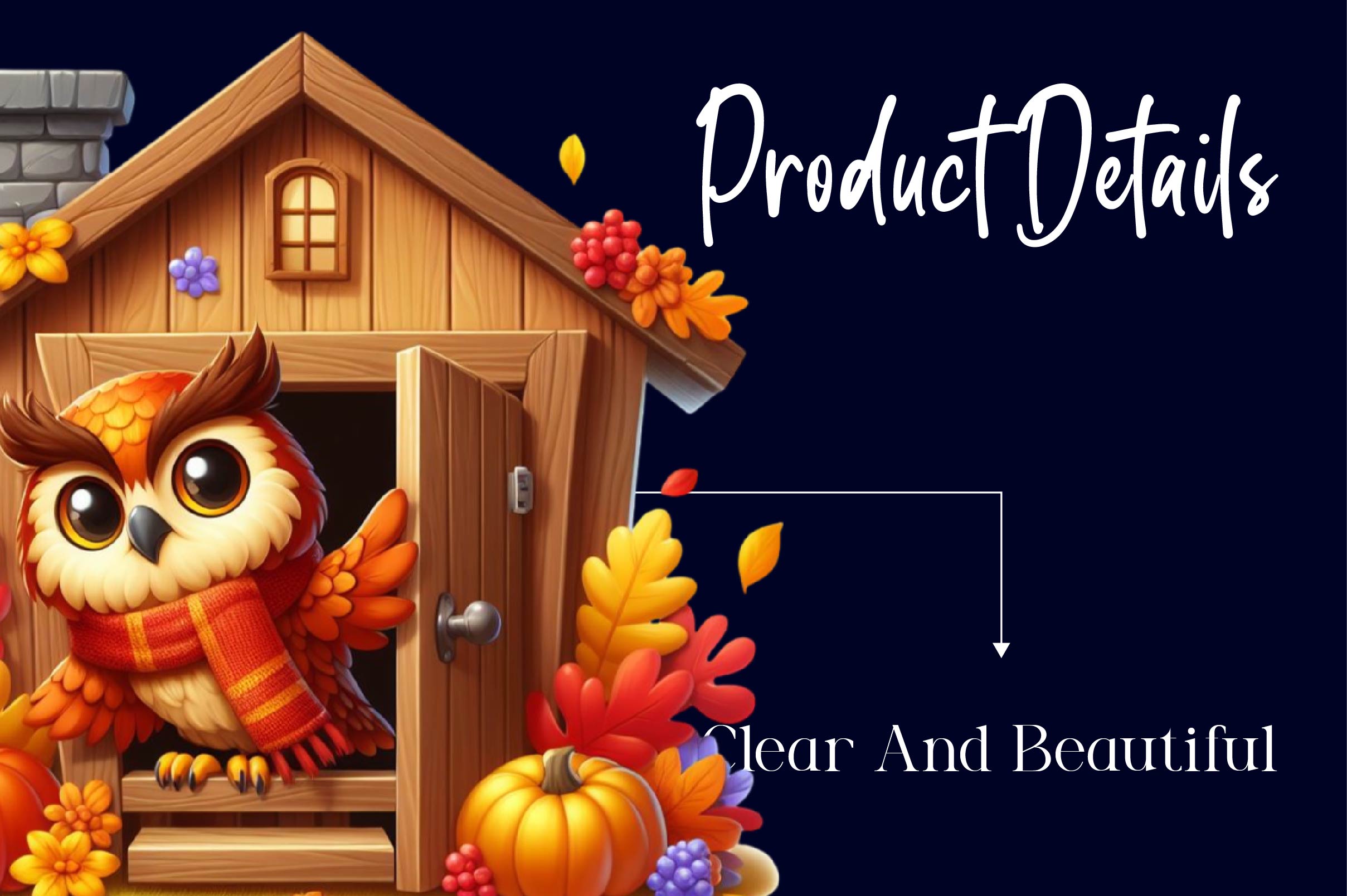 Autumn Owl House Clipart Bundle - CraftNest - Digital Crafting and Art