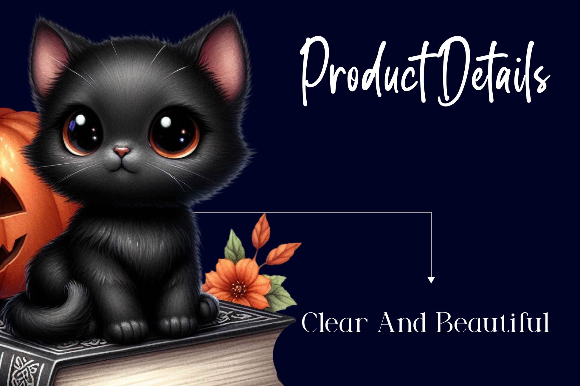 Halloween Black Cat On Books Clipart Bundle - CraftNest - Digital Crafting and Art