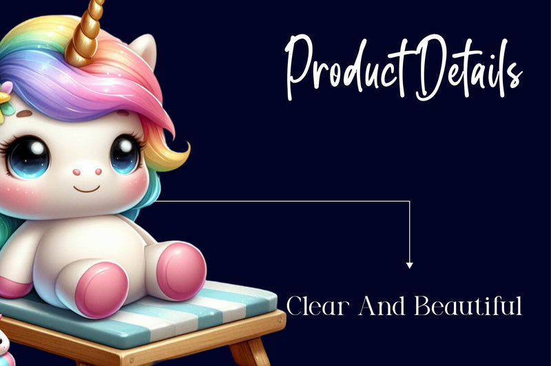 Cute Summer Unicorns Clipart Bundle 1 - CraftNest - Digital Crafting and Art