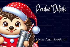 Christmas Cute Hedgehog Clipart Bundle - CraftNest - Digital Crafting and Art