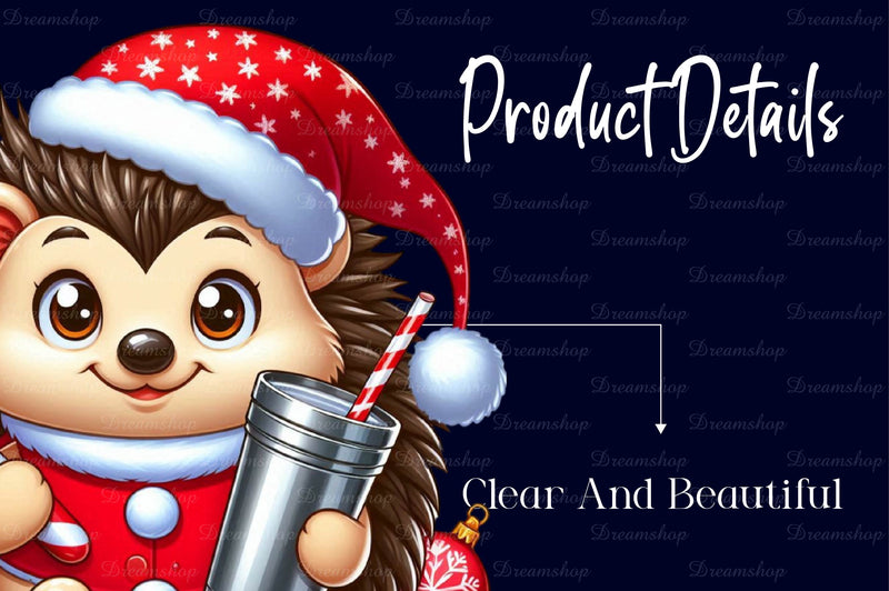 Christmas Cute Hedgehog Clipart Bundle - CraftNest - Digital Crafting and Art
