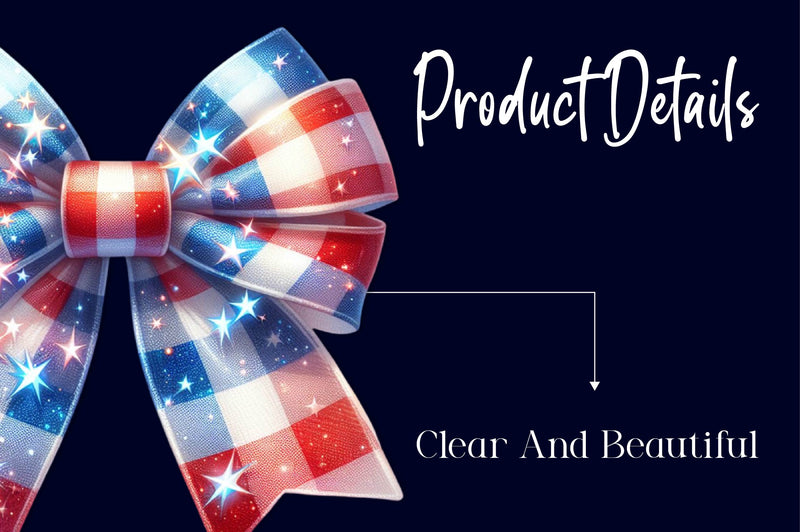 Gingham Patriotic Bow Clipart Bundle - CraftNest - Digital Crafting and Art