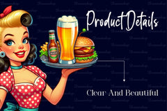 Gorgeous Pin Up Girl In Kitchen Clipart Bundle - CraftNest - Digital Crafting and Art