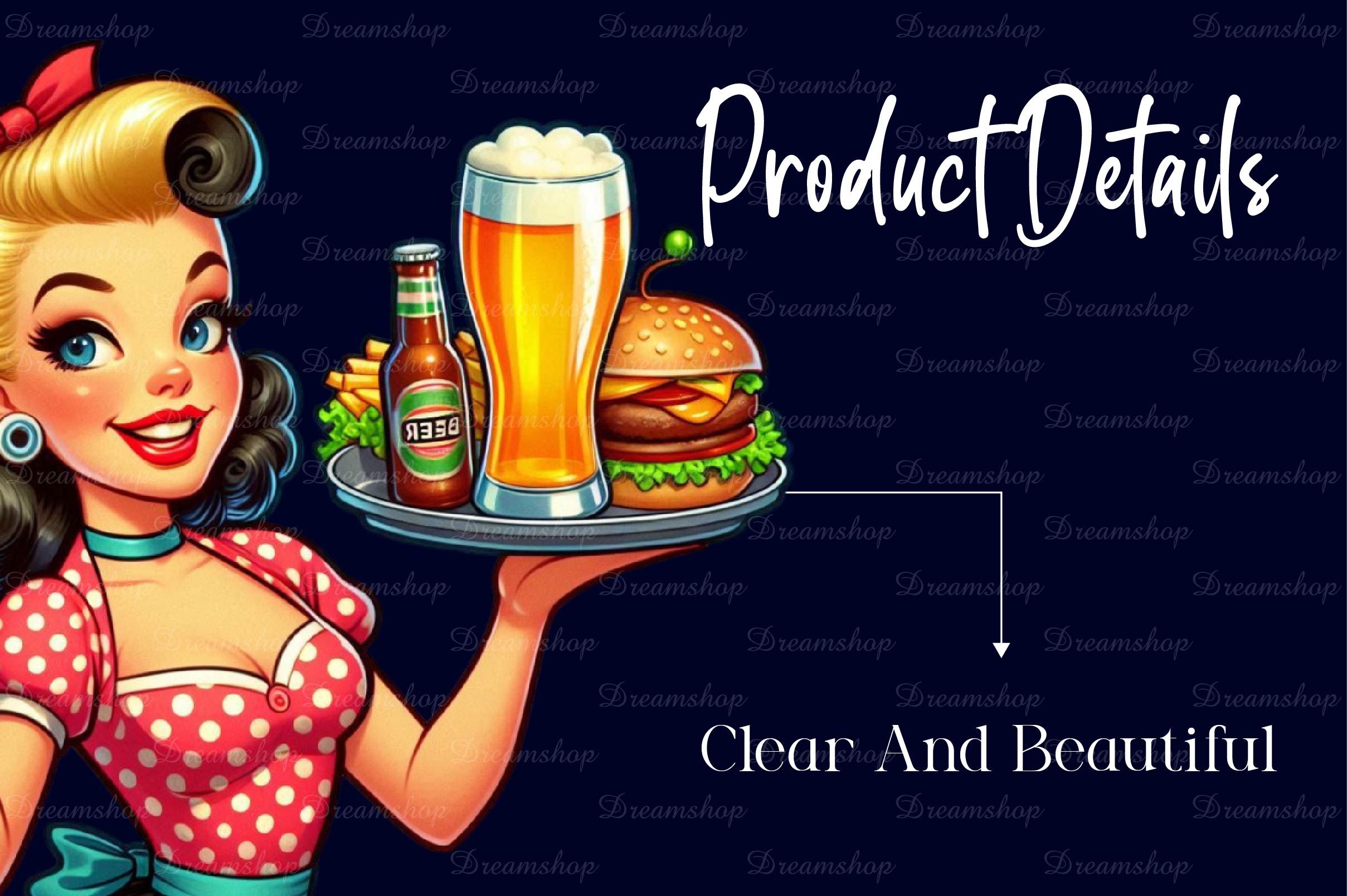 Gorgeous Pin Up Girl In Kitchen Clipart Bundle - CraftNest - Digital Crafting and Art