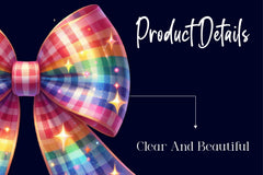Gingham Rainbow Bow Clipart Bundle - CraftNest - Digital Crafting and Art