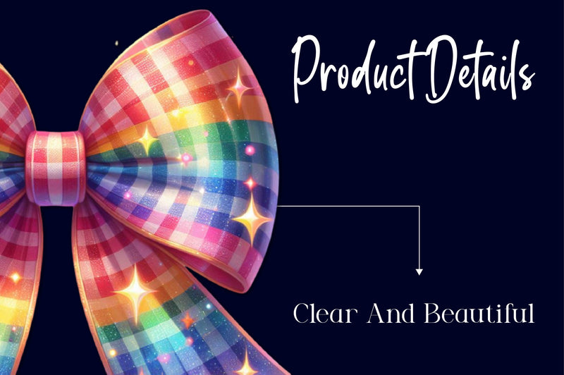 Gingham Rainbow Bow Clipart Bundle - CraftNest - Digital Crafting and Art