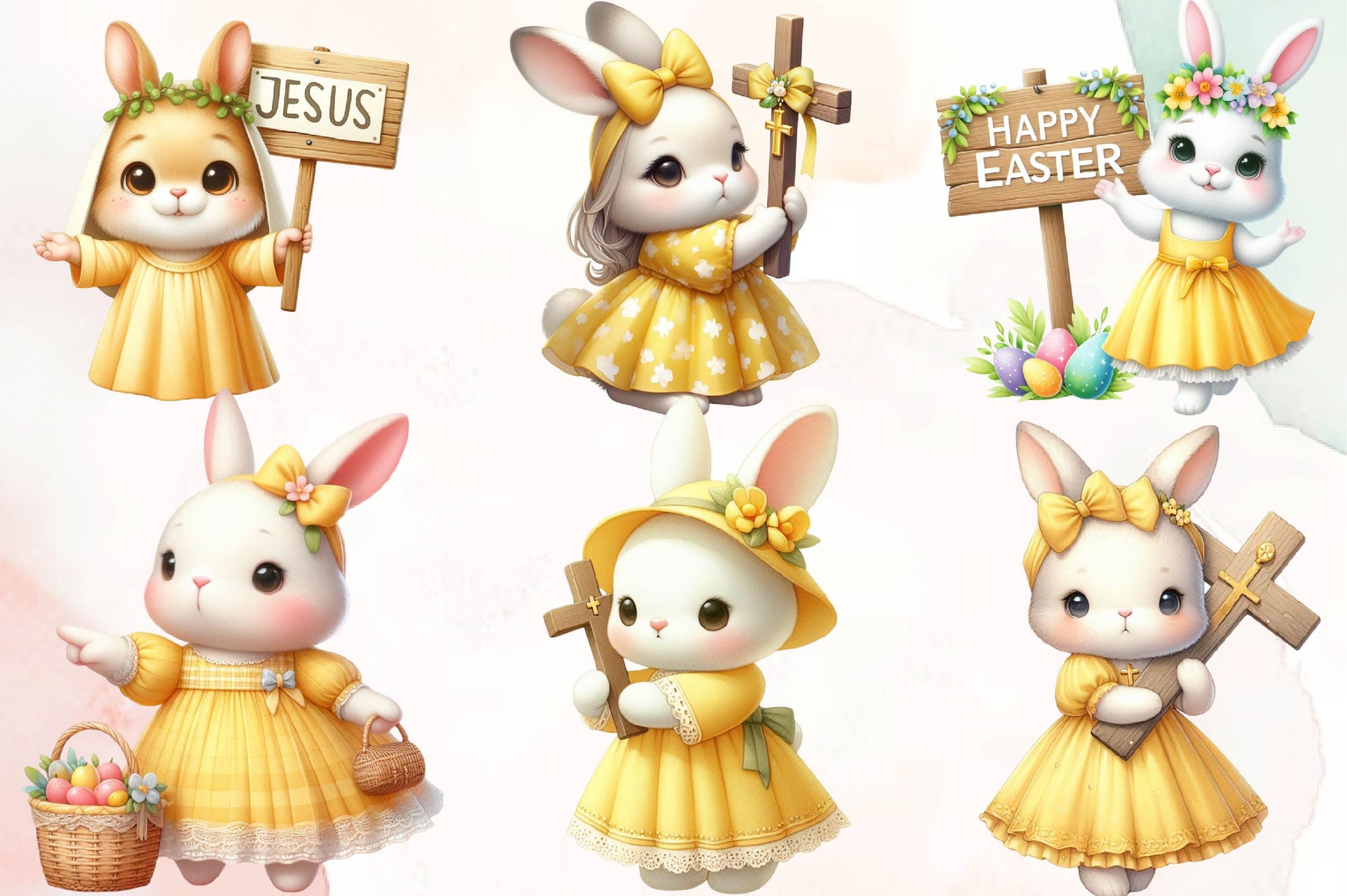 Bunny Jesus Clipart Bundle - CraftNest - Digital Crafting and Art