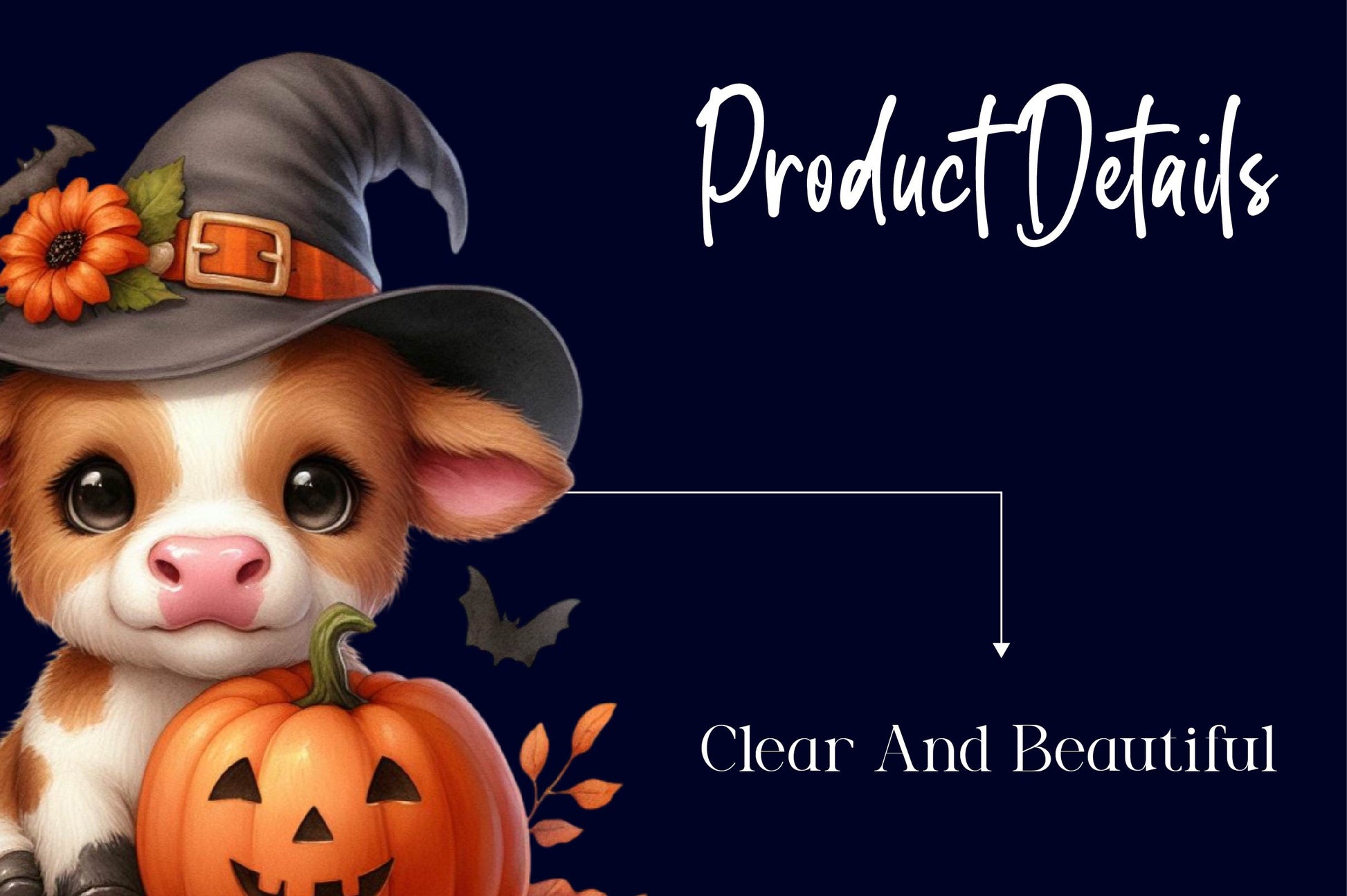 Cute Baby Cow For Halloween Clipart Bundle - CraftNest - Digital Crafting and Art
