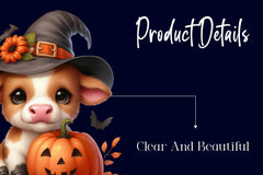Cute Baby Cow For Halloween Clipart Bundle - CraftNest - Digital Crafting and Art