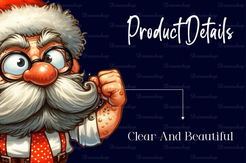 Funny Santa Claus Christmas Clipart Bundle - CraftNest - Digital Crafting and Art