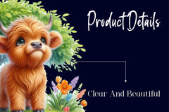 Spring Highland Cow Clipart Bundle 1 - CraftNest - Digital Crafting and Art