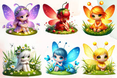 Cute Fireflies Fairy Clipart Bundle - CraftNest - Digital Crafting and Art