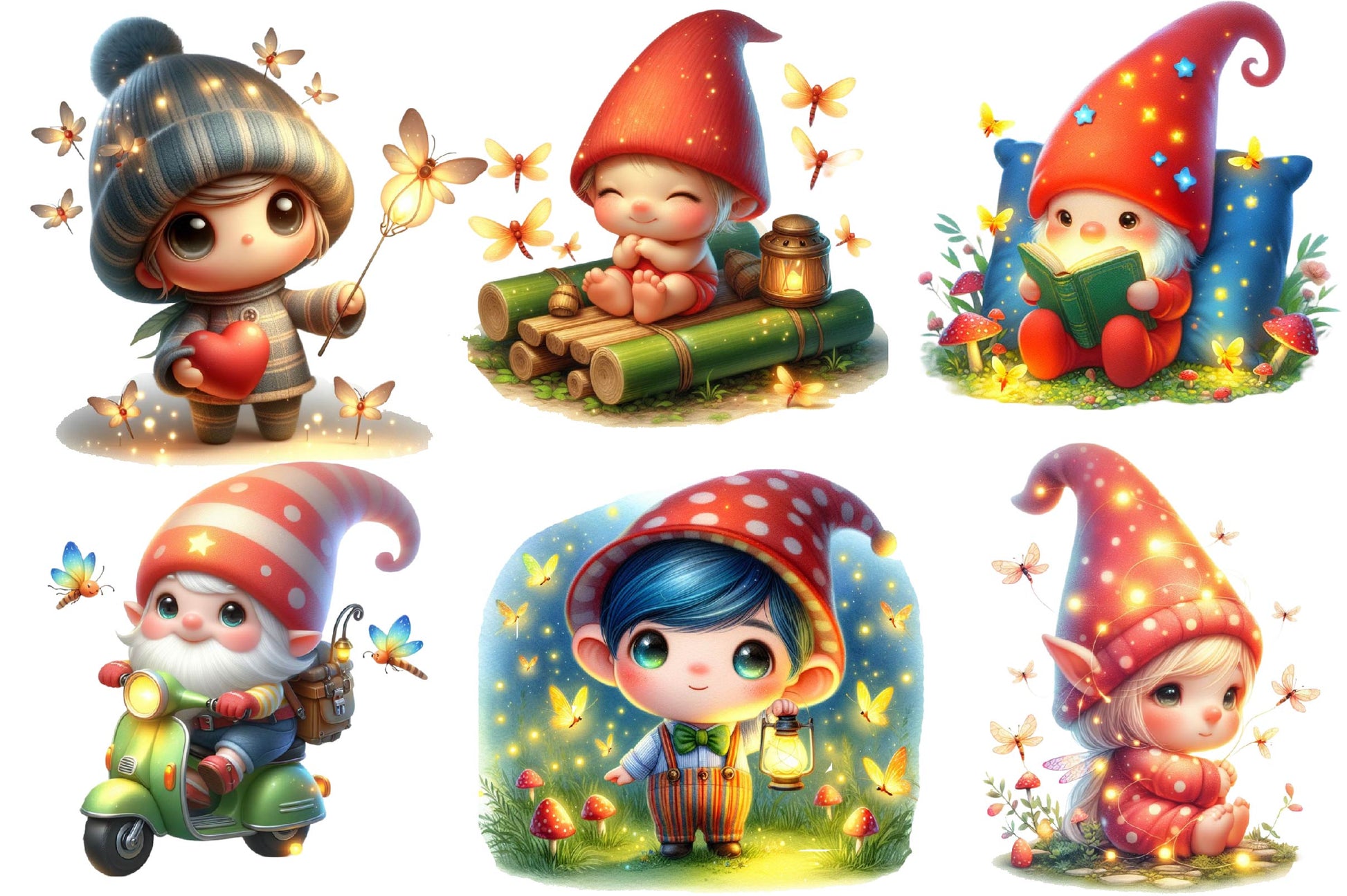 Cute Baby Fireflies Clipart Bundle - CraftNest - Digital Crafting and Art