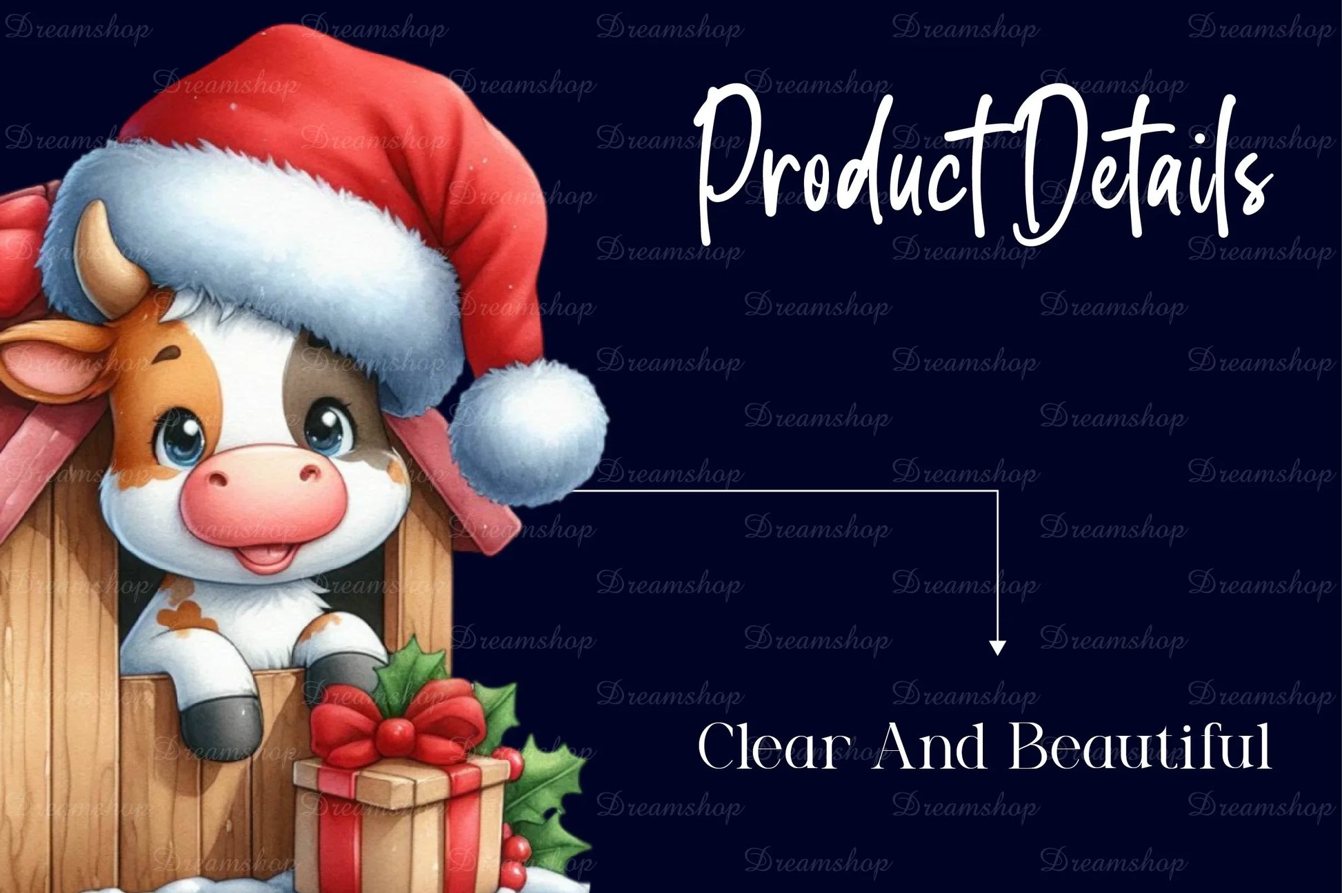 Cute Christmas Cows Clipart Bundle - CraftNest - Digital Crafting and Art