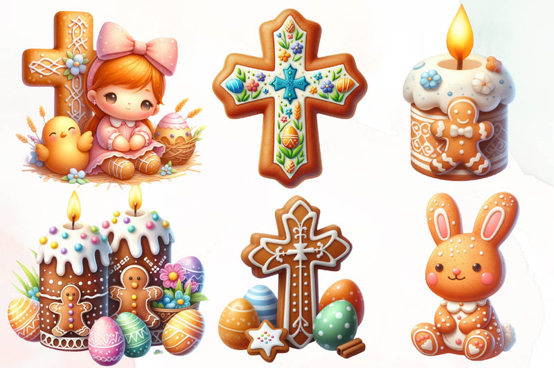 Easter Easter Gingerbread Clipart Bundle - CraftNest - Digital Crafting and Art
