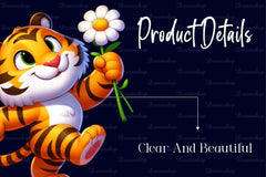 Cute Animals And Daisy Flower Clipart Bundle - CraftNest - Digital Crafting and Art