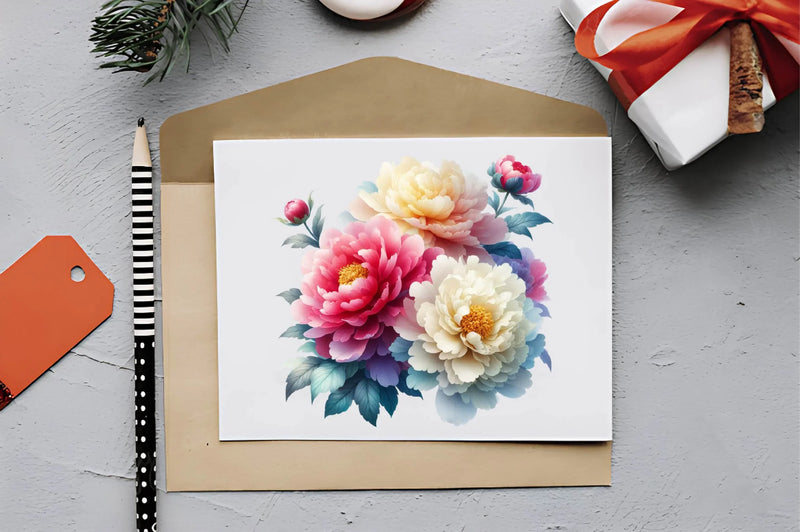 Peony Flower Clipart Bundle - CraftNest - Digital Crafting and Art